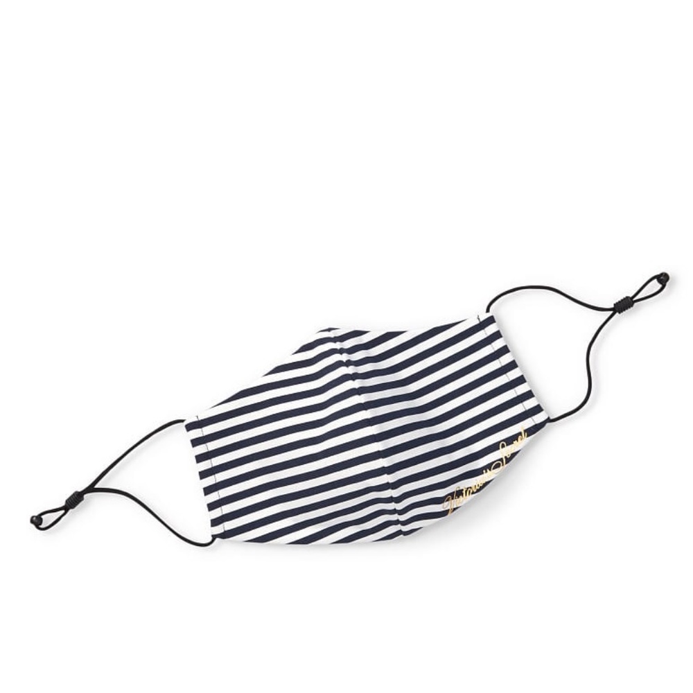 Victoria's Secret Reusable Face Mask Black White Stripes NEW - Picture 3 of 5